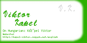 viktor kapel business card